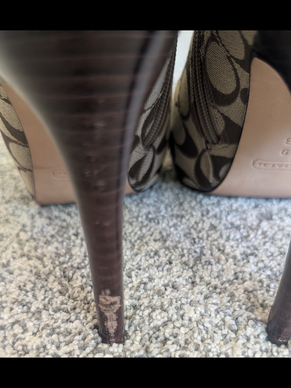 Coach Tan/Brown Womens High Heel Booties Delilah Khaki 9 M In Original Box A7037 - Picture 13 of 13